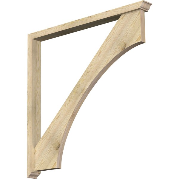 Ekena Millwork Westlake Traditional Rough Sawn Bracket w/ Offset Brace, Douglas Fir, 4"W x 46"D x 46"H BKT0402X46X46WTL01RDF - main
